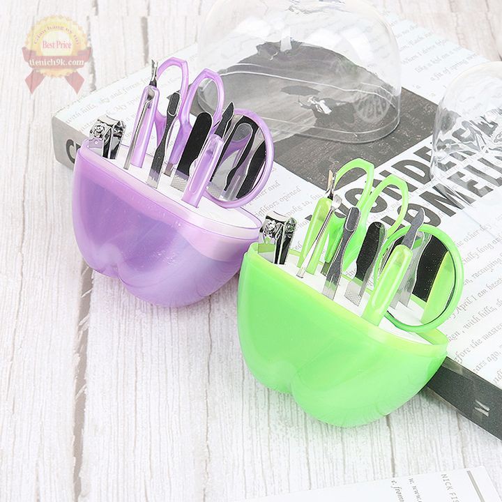 Bộ cắt móng tay chân 8 món đa năng hình quả táo mini nhỏ gọn bỏ túi