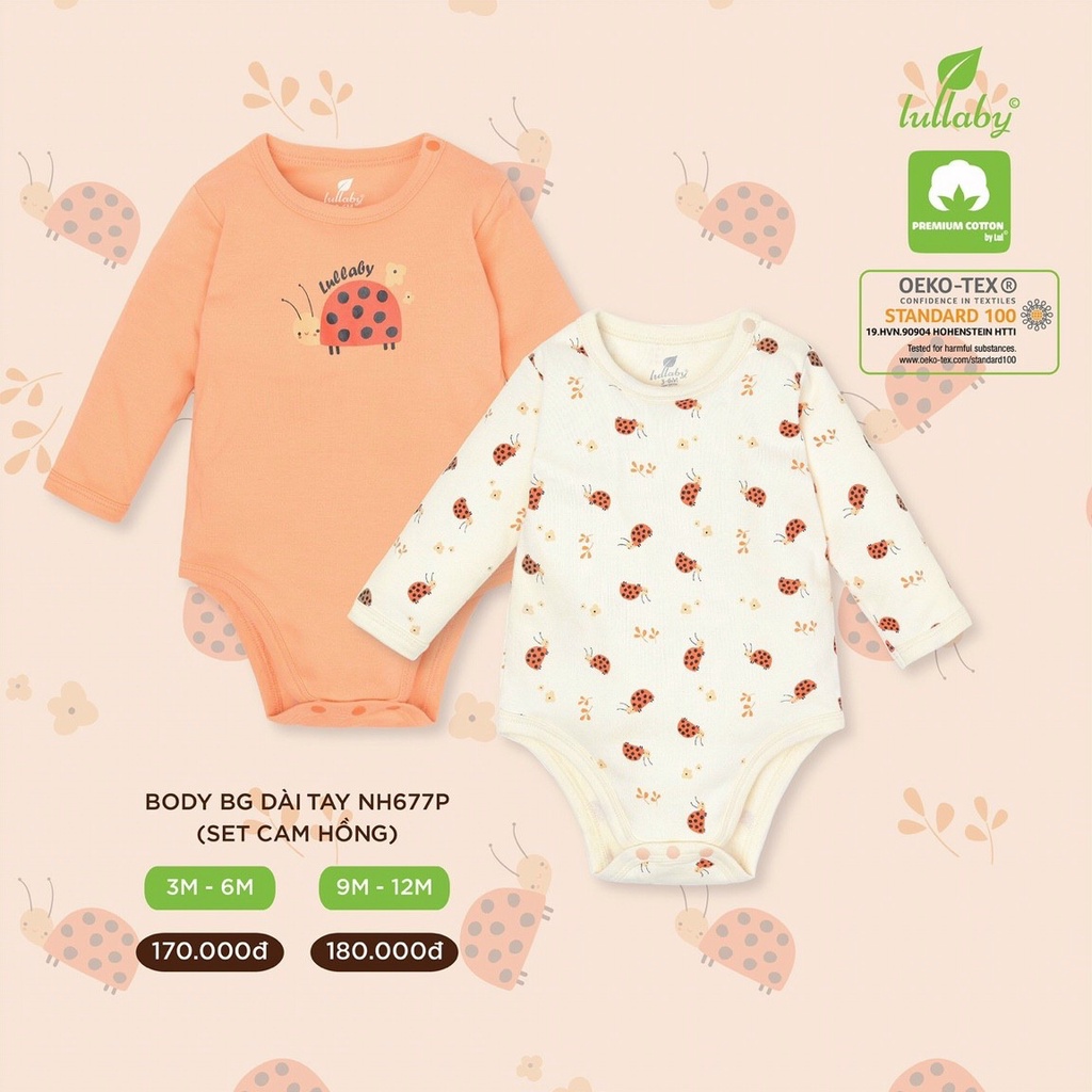 [FAFRINW05 giảm tối đa 30k đơn 150k]Set 2 body dài tay họa tiết Lullaby cho bé trai/bé gái NH676P