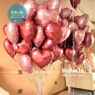 Set 10 bóng bay 10 inch bơm khí heli hình trái tim màu hồng dùng trang trí bữa tiệc xinh xắn