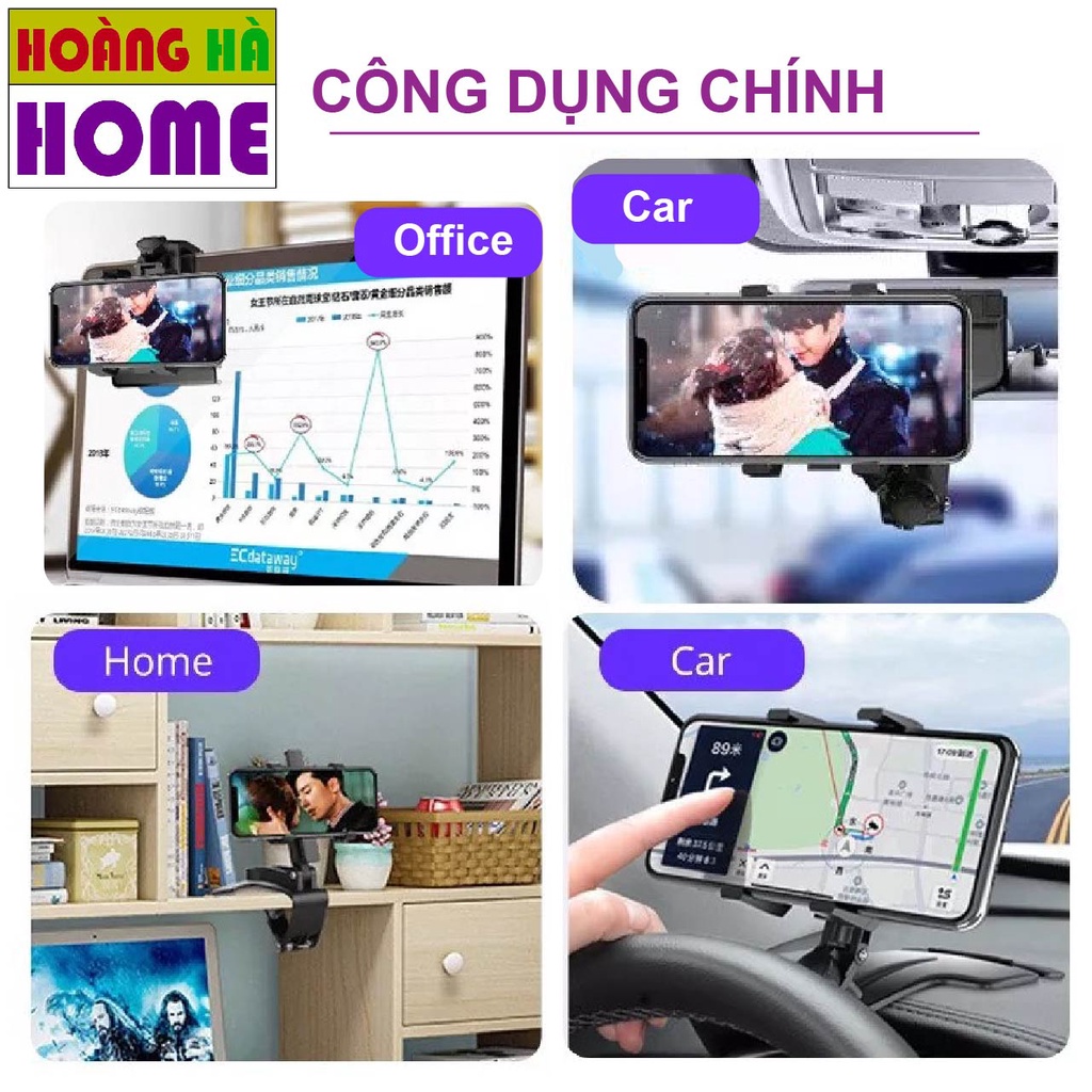 Kẹp điện thoại ô tô, Giá để điện thoại trên ô tô, Giá kẹp đt 360 độ oto