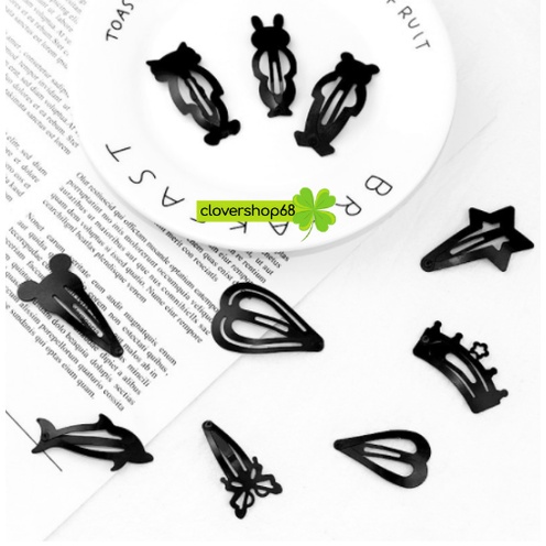 Set 3 kẹp tóc bấm mầu đen nhiều mẫu  Clovershop68