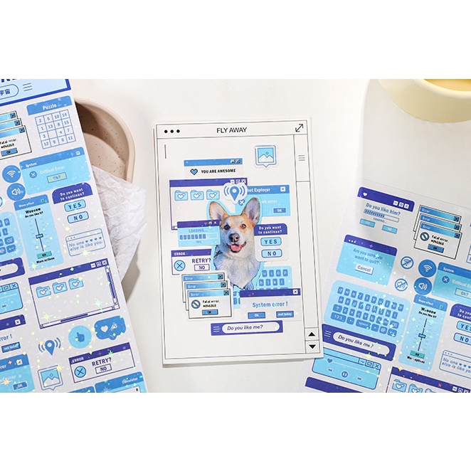 Peach 1Pcs Bling Bling computer material stickers metaverse Journal Scrapbook Decor Sticker