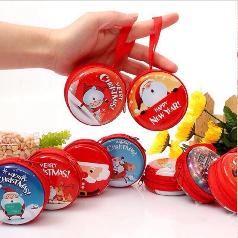 Ví noel mini nhỏ xinh có thể làm ví tiền,tai nghe ,cáp sạc điện thoại, móc đeo chìa khoá Quà cho các bé cực xinh