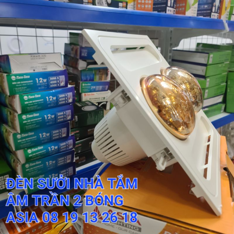 Đèn Sưởi Âm Trần nhà tắm Asia 2 bóng cao cấp, công suất 550w, bảo hành 2 năm.