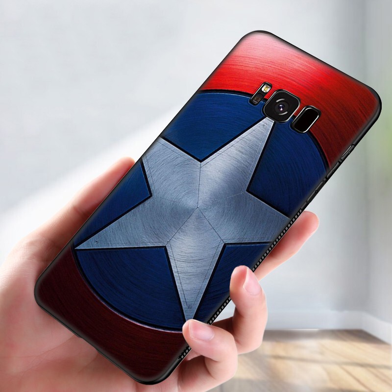 Samsung Galaxy S10 S9 S8 Plus S6 S7 Edge S10+ S9+ S8+ Casing Soft Case 16SF Captain America Marvel mobile phone case