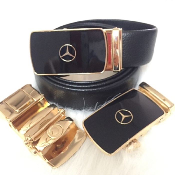 [Dây lưng] Thắt Lưng Da Nam Hàng Hiệu MERCEDES Khóa Cài Cao Cấp. Dây Nịt Nam Da Bò 100% Mạ Vàng Nam Tính Chính Hãng GC02