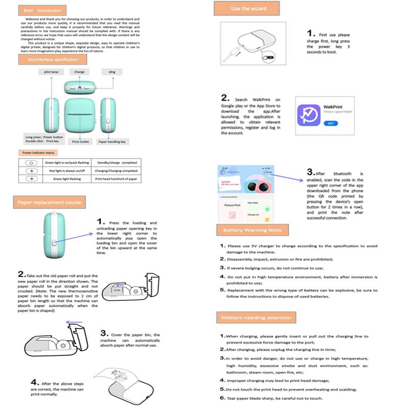 Máy In Nhiệt Mini Bubble Shop61 57x30mm Màu Xanh Dương