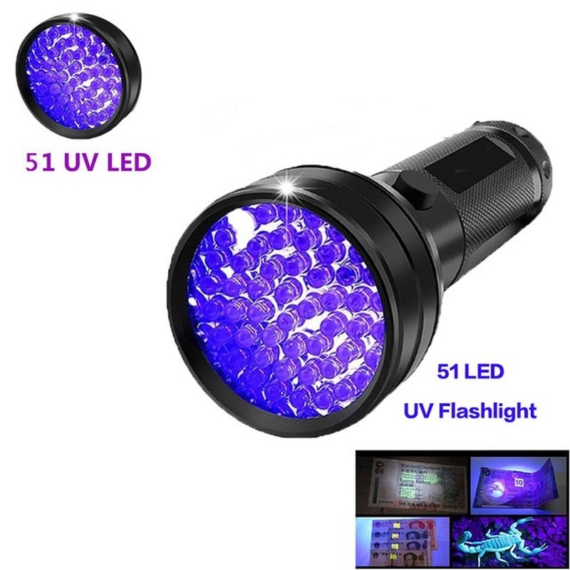 1 Đèn Pin 51 Bóng LED Bằng Hợp Kim Nhôm UV Đa Chức Năng