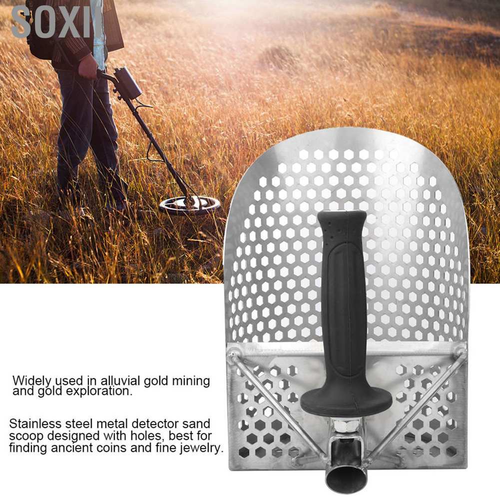Soxii Beach Sand Scoop  Stainless Steel Lightweight Enhanced Gold Nugget Visibility for Clay Water Surf Lines