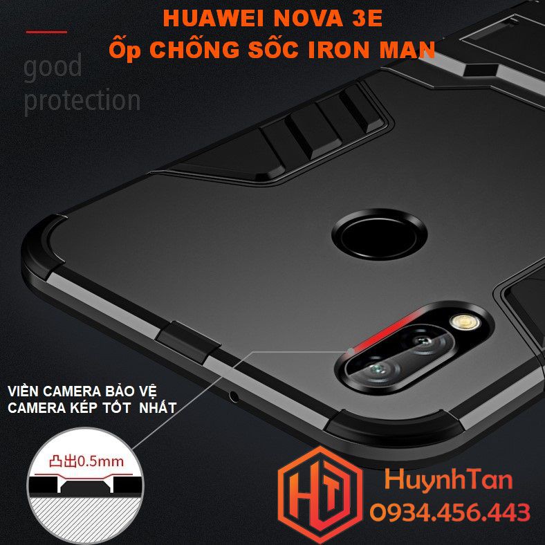 Ốp lưng Huawei Nova 3E cao su chống sốc Iron man