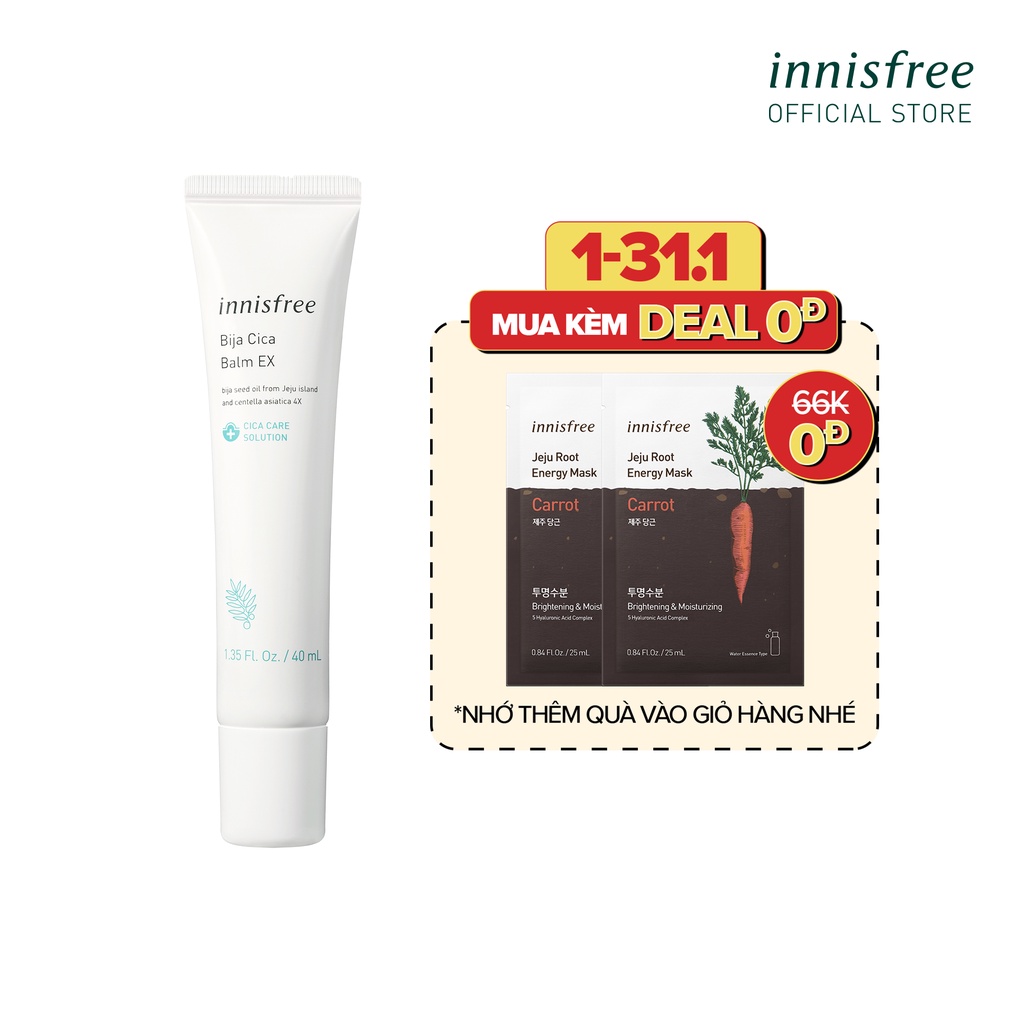 [Mã COSIF05 giảm 10% đơn 400K] Kem dưỡng làm dịu da innisfree Bija Cica Balm EX 40ml