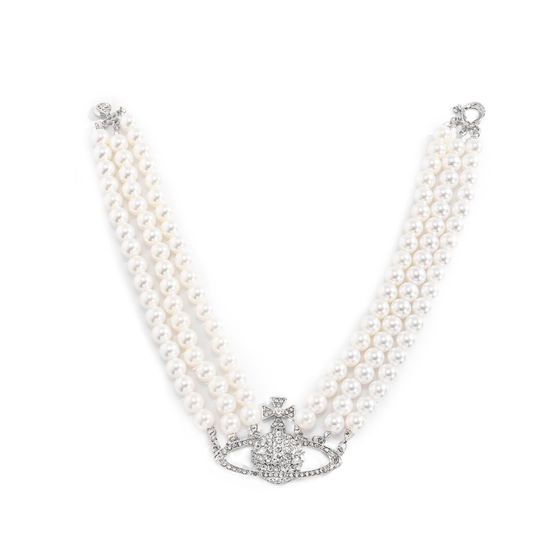 Vòng cổ Mặt Hình Hành Tinh Đính Đá Và Ngọc Trai Sang Trọng Phong Cách Âu Mỹ Thời Trang Cho Nữ