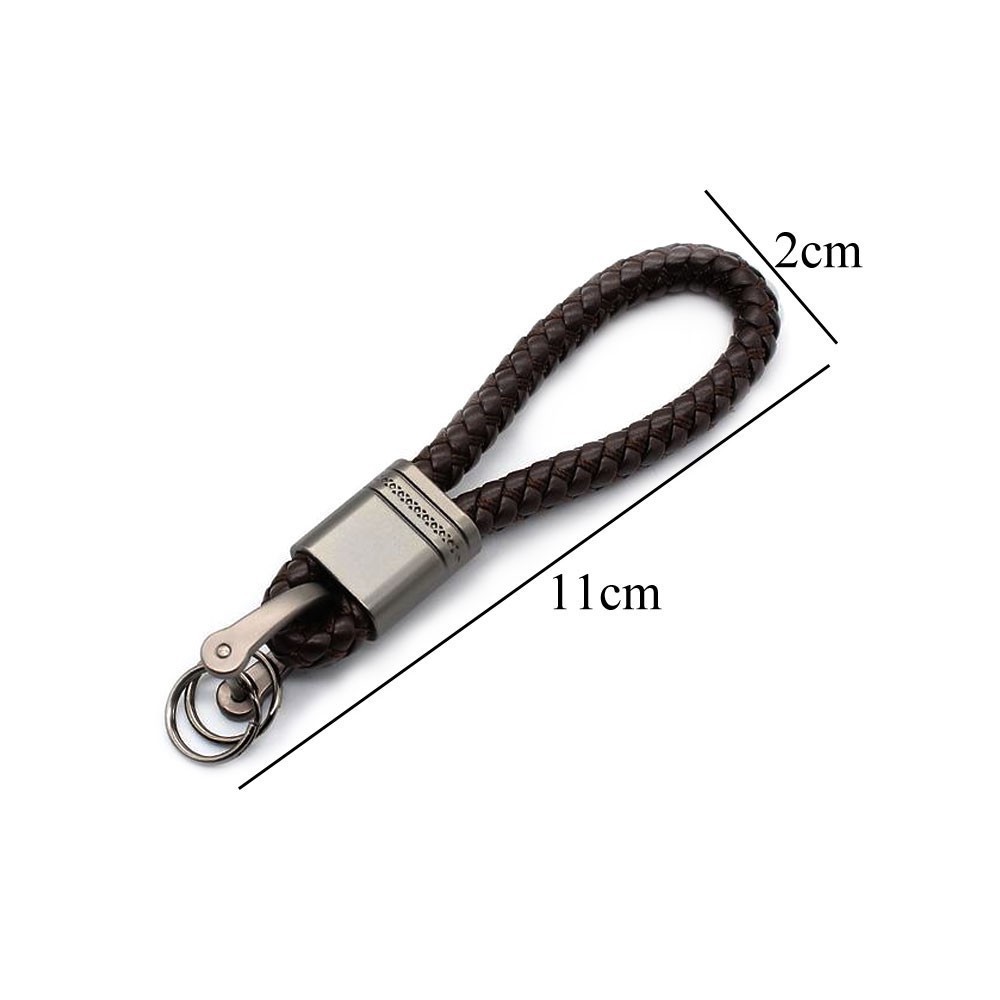 Móc khóa thiết kế bện da thời trang hiện đại chất lượng cao