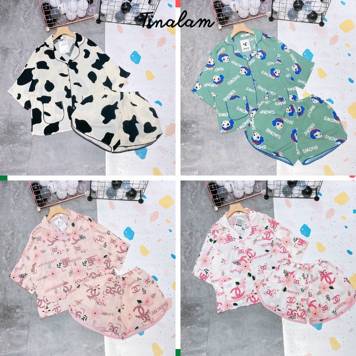 Đồ Bộ Pijama Nữ 💖 Đồ Ngủ Đồ Bộ Pijama Áo Tay Ngắn Quần Sooc Dễ Thương