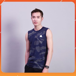 Áo Ba Lỗ Nam Màu Xanh Đậm, Thun Lạnh Co Dãn 4 Chiều Logo, Họa Tiết Đẹp