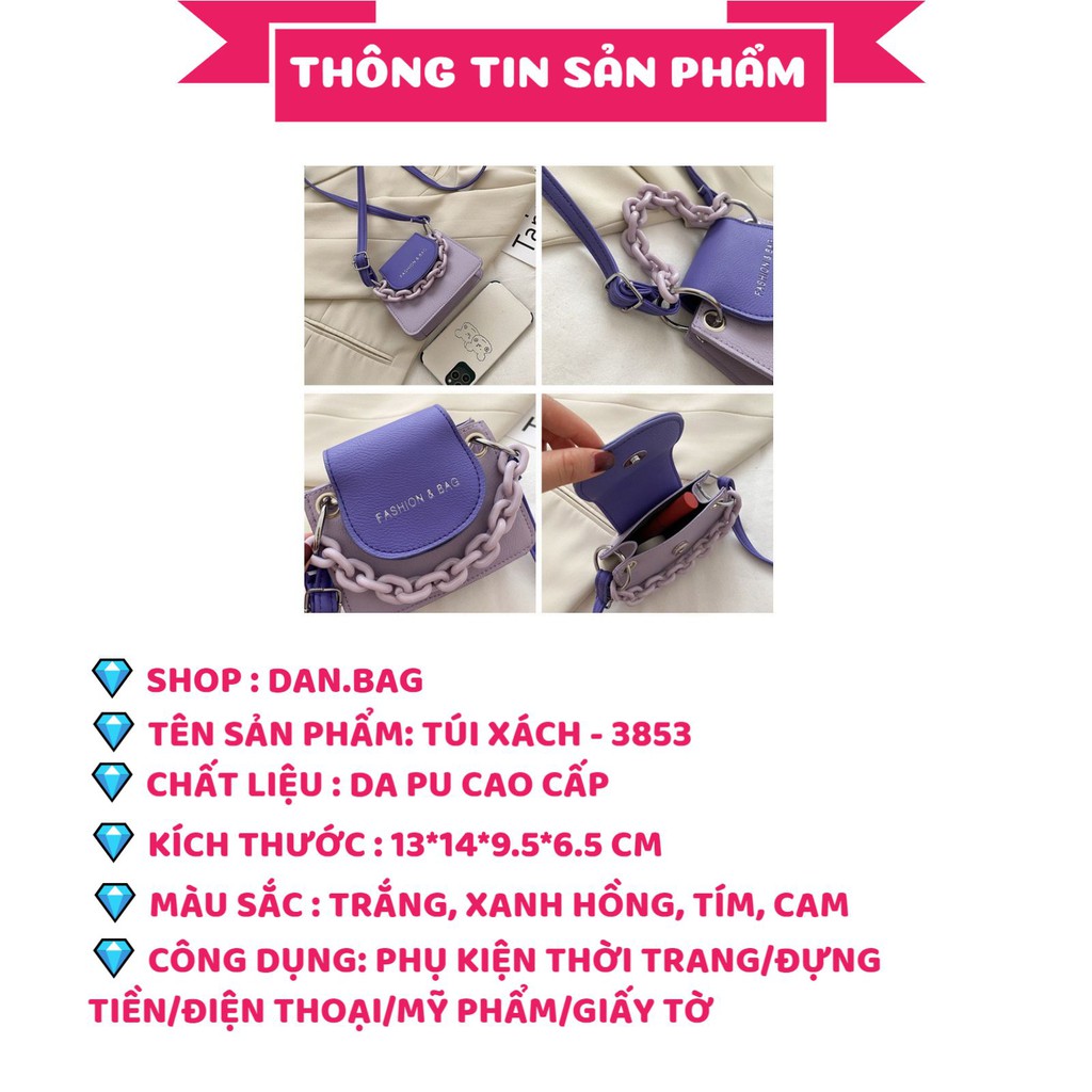 Túi Xách Nữ Đẹp Đeo Chéo da PU cao cấp tiện lợi gọn gàng xinh xắn trẻ trung mã 3853 | BigBuy360 - bigbuy360.vn