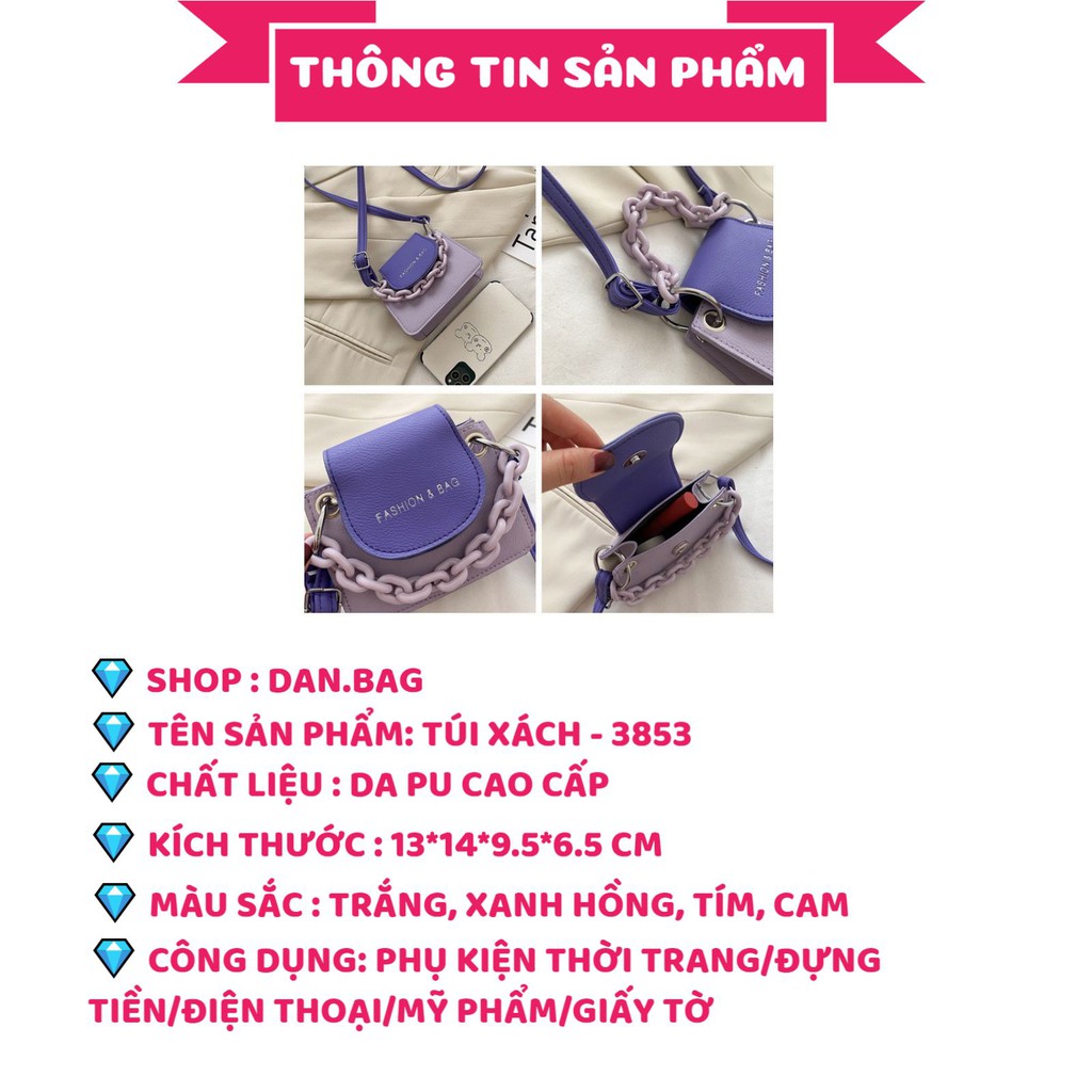 Túi Xách Nữ Đẹp Đeo Chéo da PU cao cấp tiện lợi gọn gàng xinh xắn trẻ trung mã 3853