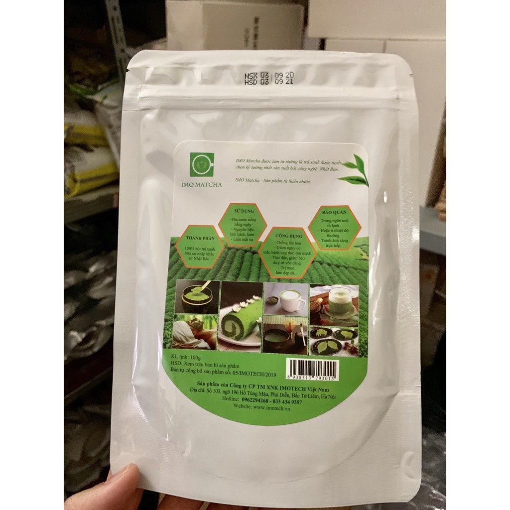 Bột Trà Xanh Matcha nhật IMOTECK Grew gói 100g - Nguyên Chất 100%