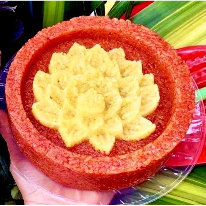 Khuôn nhận xôi, ép cơm bằng nhựa hình tròn mẫu hoa sen, hoa hồng, Phúc Lộc Thọ