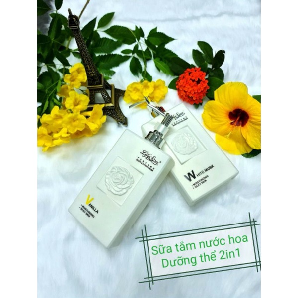 Sữa tắm dưỡng thể dưỡng ẩm trắng da lifespa perfume body lotion wash nhật 800ml
