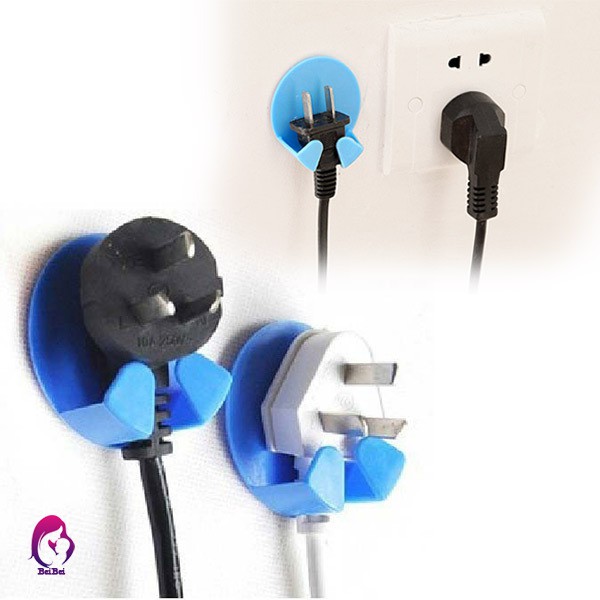 ♦♦ 2Pcs Practical Self-AdheSive Power Plug Socket Holder Sticky Hooks Home Hotel Wall Hanger Storage