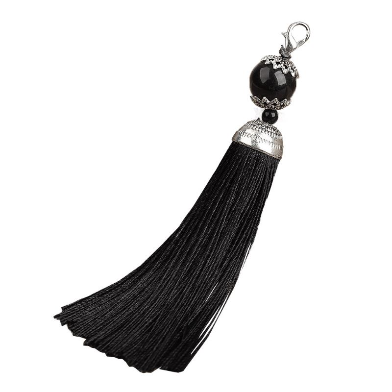 Wer Hạt Cườm Tua Rua Polyester Trang Trí Mặt Chìa Khóa Có Dây Treo