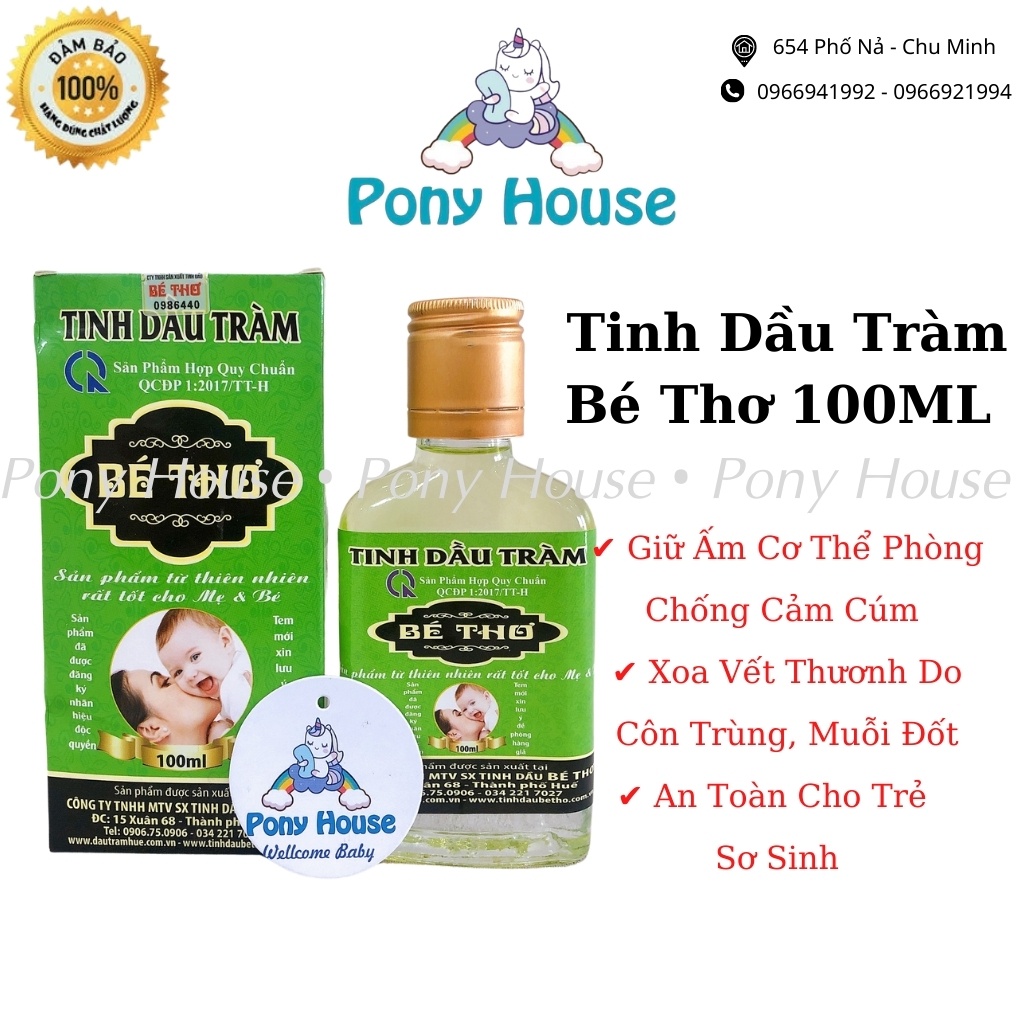 Dầu Tràm bé Thơ mẫu mới 2021 cho bé từ sơ sinh 100ML (có tem chống giả của Công ty TNHH MTV Sản xuất Tinh dầu Bé Thơ)