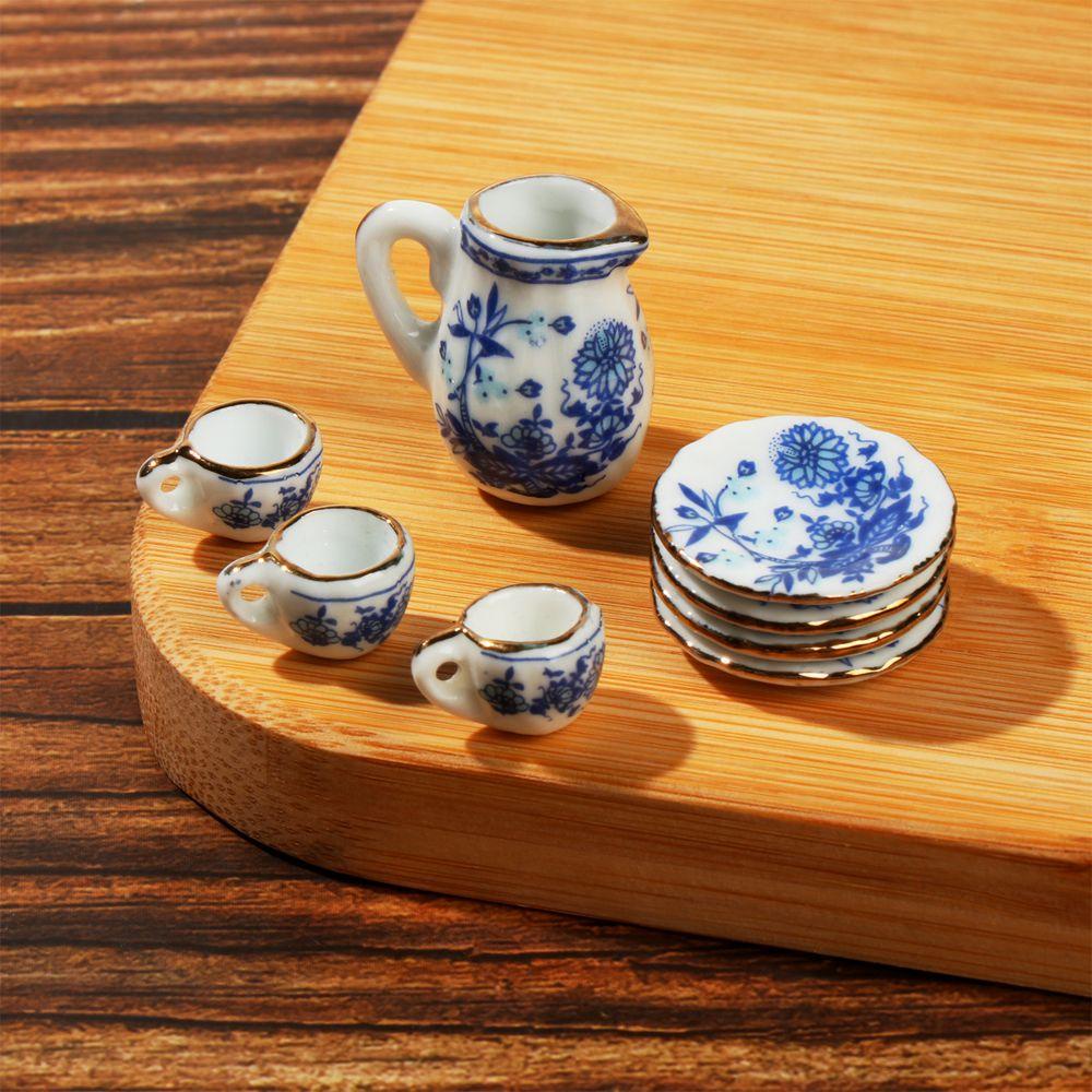 CONOPERY Bộ Phụ Kiện Cho Nhà Búp Bê|Trang Trí Nhà Bếp Hoa Văn Bàn Ăn Ware