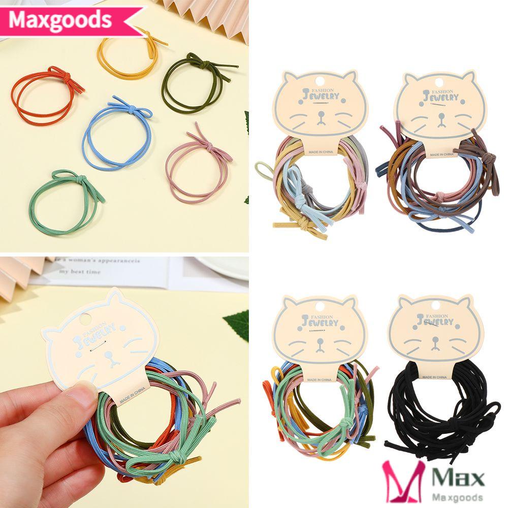 Bộ 6 Dây Buộc Tóc Cao Su Co Giãn Đính Nơ Nhiều Màu Sắc