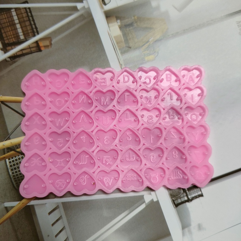 Khuôn Silicone Làm Mặt Dây Chuyền / Bông Tai Hình Trái Tim / Chữ Bằng Epoxy Pha Lê UV