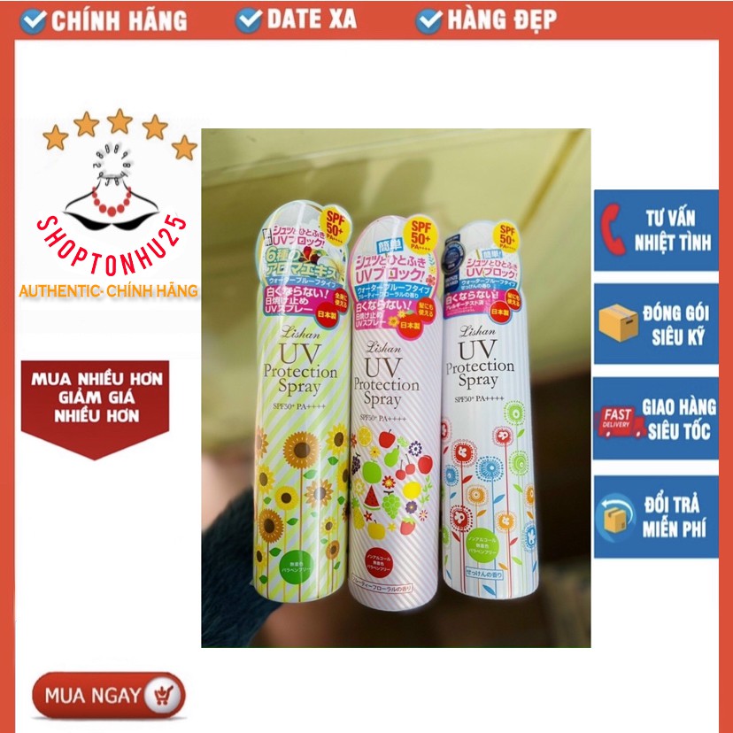 Xịt khoáng chống nắng Lishan UV Protection Spray SPF 50+ PA++++ 250g