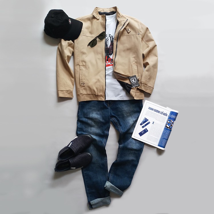 Áo Khoác Nam Kaki Cổ Trụ Phong Cách KATUSCO A2037, Vải Kaki Lót Dù Dày Dặn, Form Suông Dễ Mặc, Size Từ 58-80kg | BigBuy360 - bigbuy360.vn