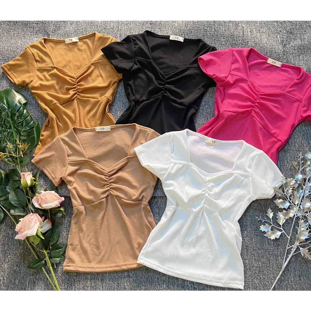 Áo thun gân, ôm body, kiểu len tăm, áo mặc đi chơi Yuri | BigBuy360 - bigbuy360.vn