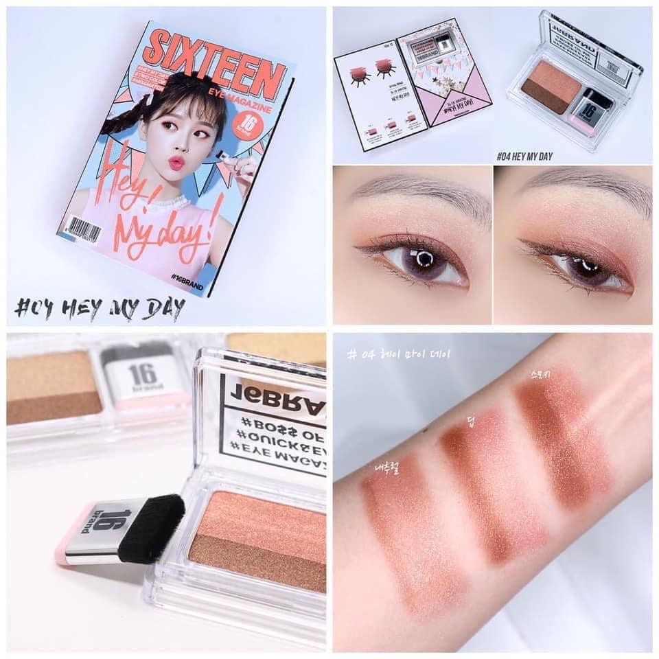 [ĐỌC KĨ MÔ TẢ] Kit màu mắt đa năng 16 Brand Sixteen Eye Magazine All About Eye fullsize 2.5g (Hàn Quốc)