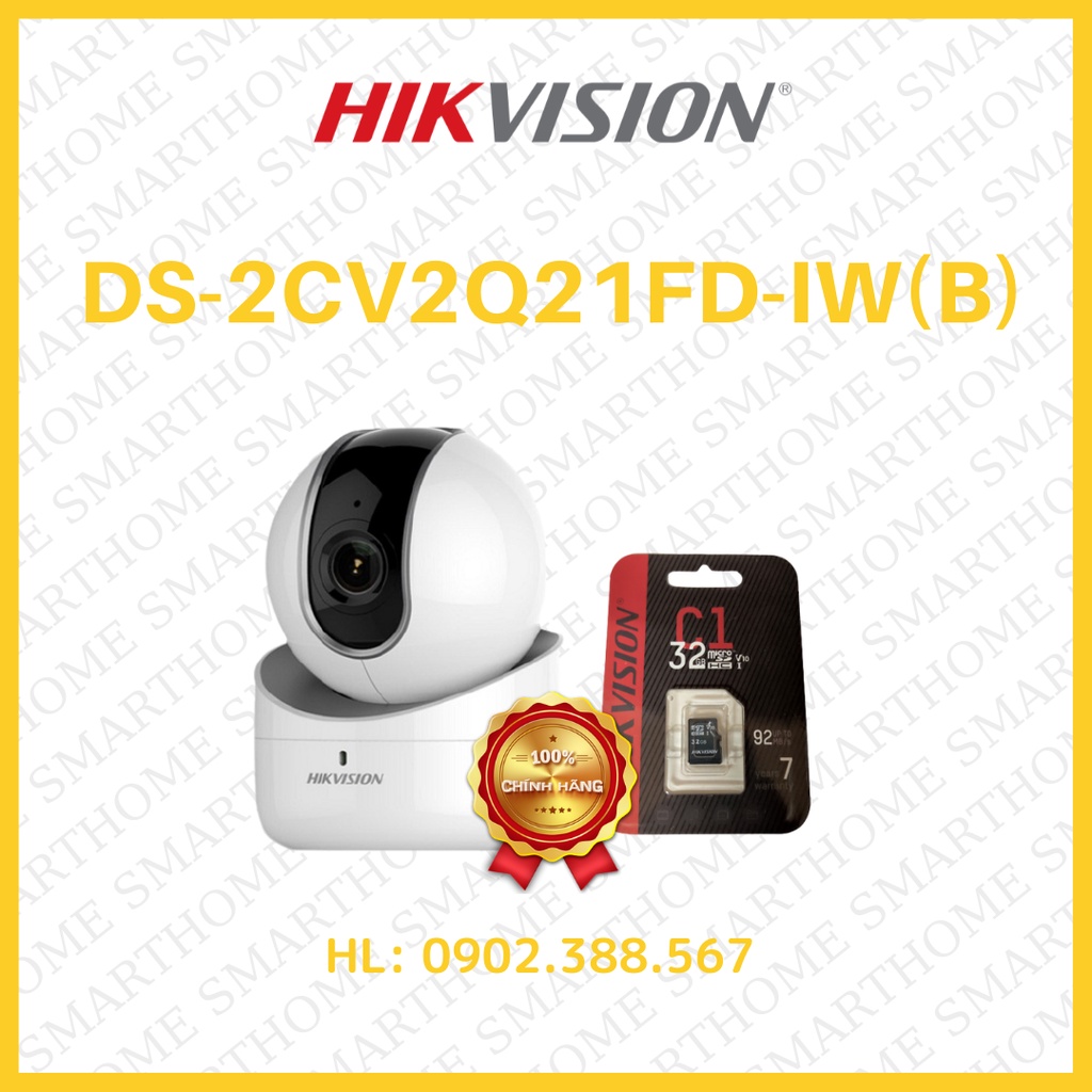 Camera IP Robot hồng ngoại không dây 2.0 Megapixel HIKVISION DS-2CV2Q21FD-IW(B)