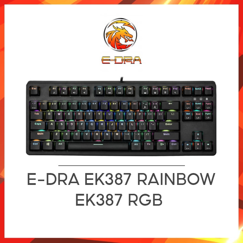 Bàn phím cơ E-Dra EK387 Rainbow, EK387 RGB (Gateron/Huano Switch Bản 2021) - Bảo hành 24 tháng chính hãng