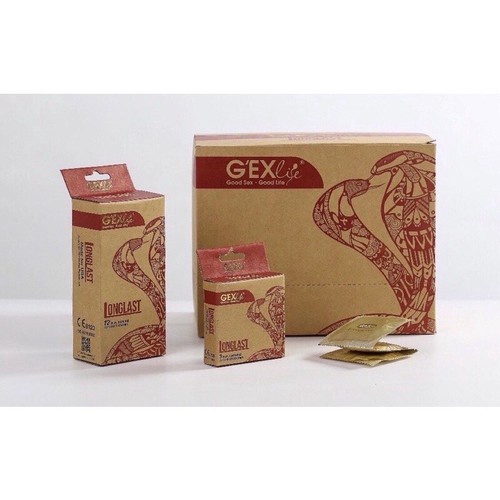Bao cao su GEXlife Longlast, bcs siêu mỏng chống xuất tinh sớm kéo dài thời gian quan hệ