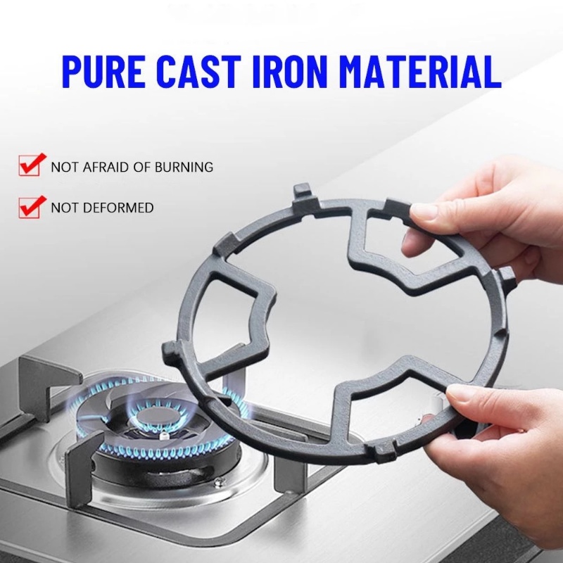 Giá Đỡ Nồi Ga Hình Tròn Màu Đen Bằng Sắt Chống Trượt / Bền Bỉ Đa Năng