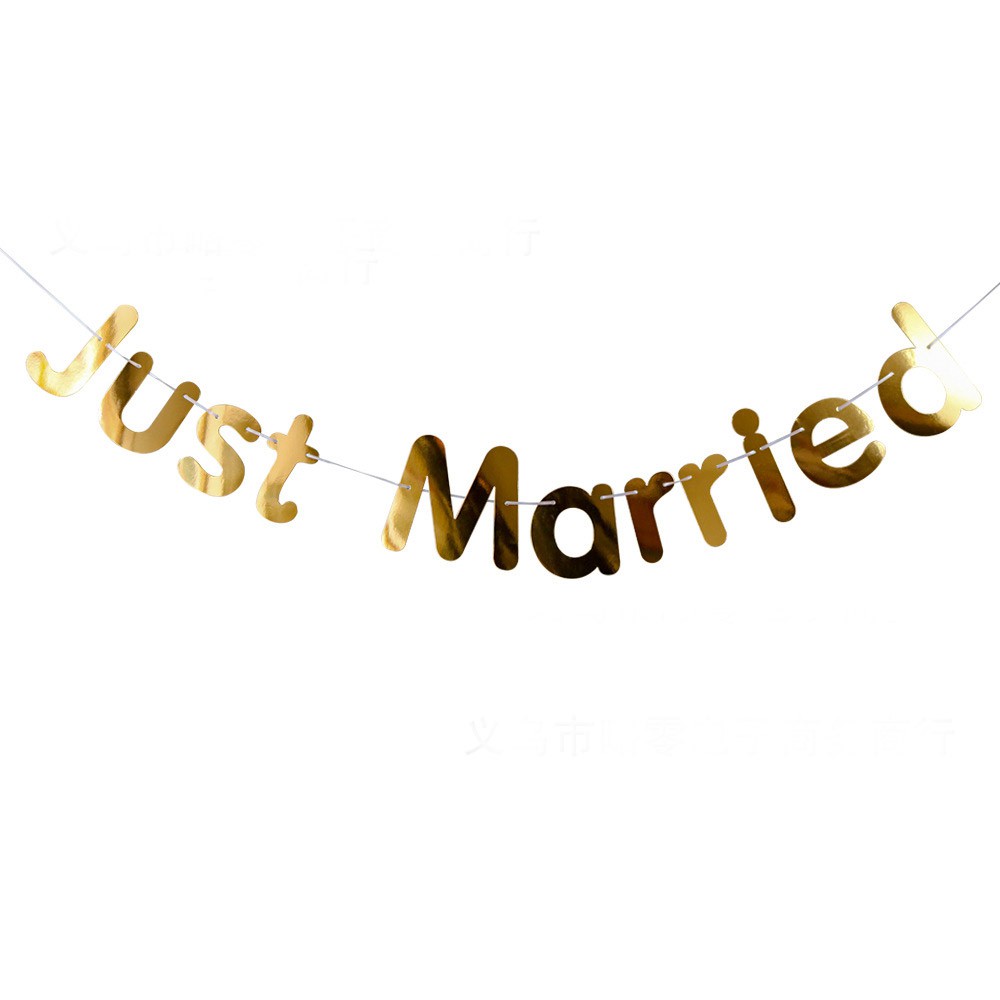 Dây chữ Just Married ánh kim vàng , loại đẹp , trang trí đám cưới