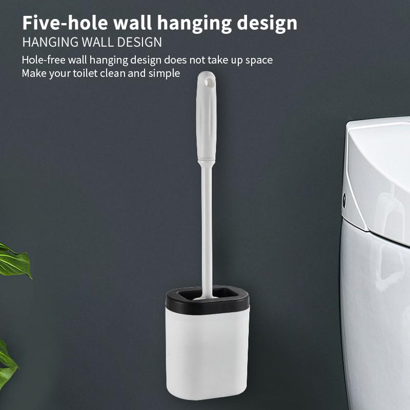 Bàn Chải Vệ Sinh Toilet Đầu Phẳng Bằng Silicone Mềm Bền Nhanh Khô