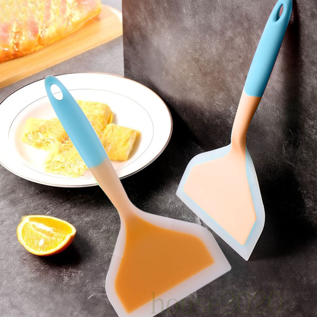 Xẻng Nấu Ăn Bằng Silicone Nylon Cách Nhiệt Có Tay Cầm Màu Vàng Và Xanh Dương 2020
