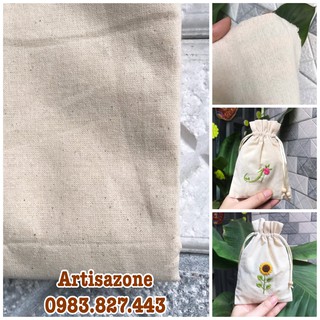 Vải canvas (thô mộc) màu ngà - Vải thêu tay (Đọc kỹ mô tả sản phẩm trước khi order)