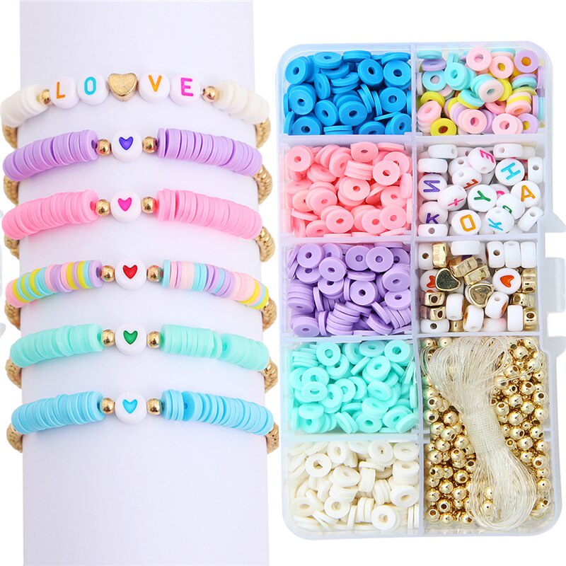 Bộ hạt xỏ lỗ tròn dẹt kích thước 4mm nhiều màu sắc dùng để làm vòng tay thủ công