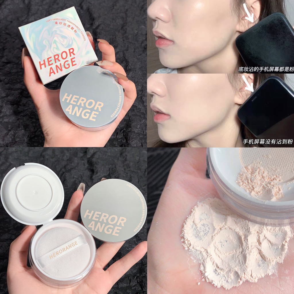Phấn Phủ Dạng Bột Kiềm Dầu Che Phủ Lỗ Chân Lông Lâu Trôi Không Thấm Nước Và Mồ Hôi Herorange
