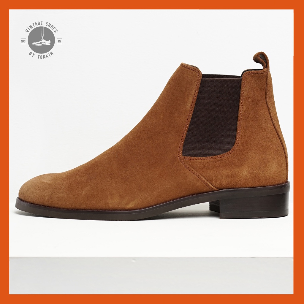 [CAO CẤP] Giày boot nam cổ lửng CHELSEA NÂU TOBACO da lộn mũi tròn đế phíp gót gỗ Văn phòng công sở Sartorial BH 1 năm | BigBuy360 - bigbuy360.vn