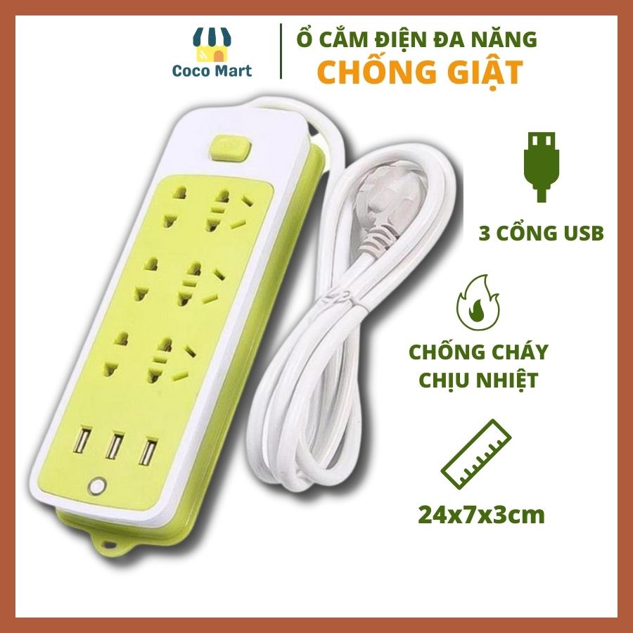 Ổ cắm điện đa năng ⚡️ CHỐNG GIẬT ⚡️ kèm cổng sạc USB cao cấp tiện lợi