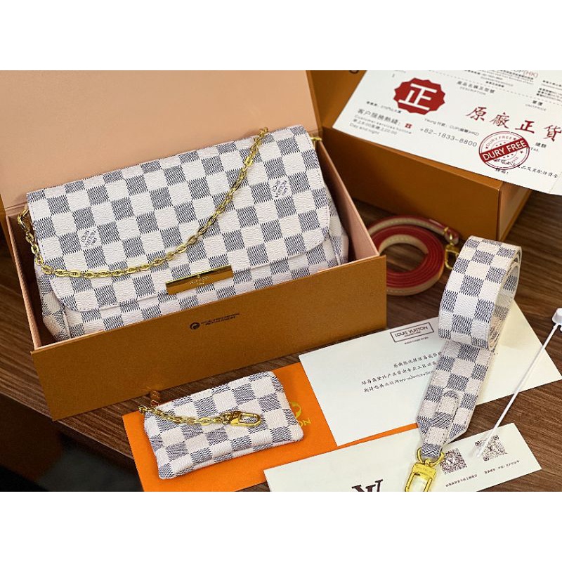 Túi đeo chéo nữ LV FAVORITE sz25cm 3 màu( ô nâu, hoa nâu, ô trắng) chuẩn đẹp full 2 box
