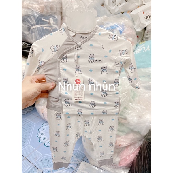 {Mẫu Mới} Bộ Avaler sơ sinh cài lệch sợi tre dành cho bé NB/3-6m(nhiều mẫu)