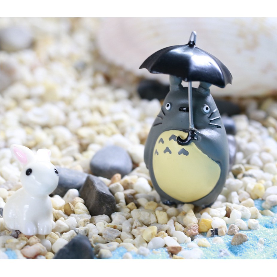 Mô hình Totoro cầm ô cho các bạn làm móc khóa, đồ DIY, trang trí tiểu cảnh