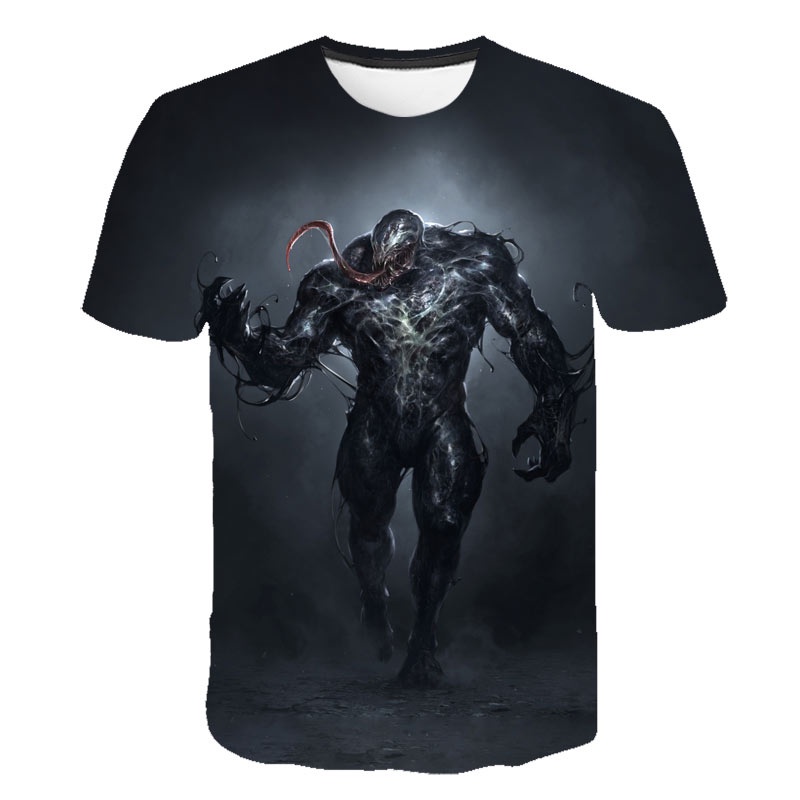 Áo thun tay ngắn in hình Venom 3D thời trang mùa hè cho nam và nữ 2021